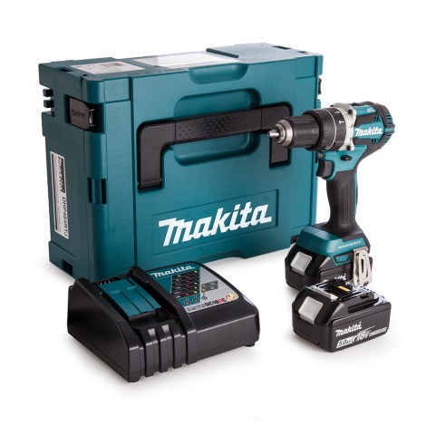 Smūginis suktuvas-gręžtuvas Makita DHP484RTJ; 18 V; 2x5,0 Ah akum.