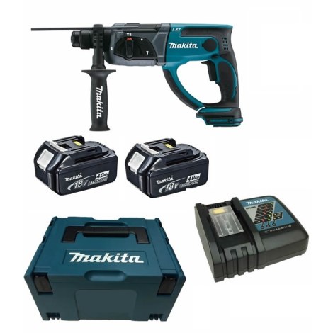 Akum. perforatorius Makita DHR202RMJ; 2 J; SDS-plus; 18 V; 2x4,0 Ah akum.