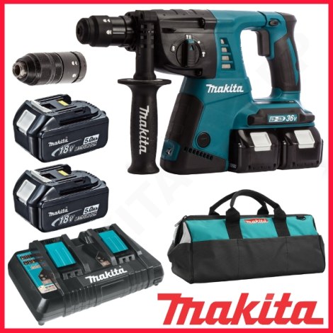 Akum. perforatorius Makita DHR264PT4; 3,0 J; SDS-plus; 36 V; 4x5,0 Ah akum.