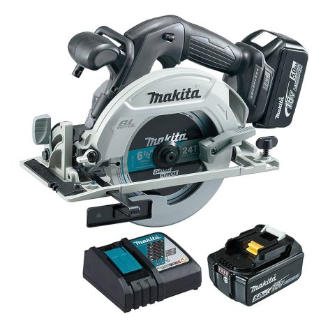 Akumuliatorinis diskinis pjūklas Makita DHS680RTJB; 18 V; 2x5,0 Ah akum.