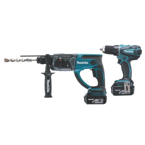 Įrankių rinkinys Makita DK1854X (BDF456RFE+BHR202RFE); 18 V; 2x3,0 Ah akum.
