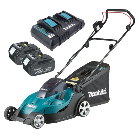 Akumuliatorinė vejapjovė Makita DLM431PT2; 2x18 V; 2x5,0 Ah akum.