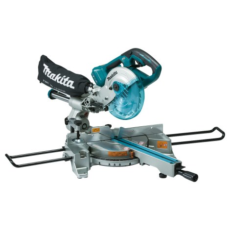 Akumuliatorinės skersinio pjovimo staklės Makita DLS714Z; 2x18 V (be akumuliatoriaus ir pakrovėjo)