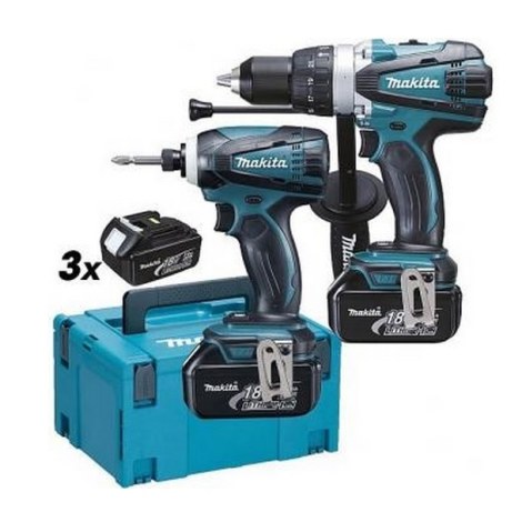 Įrankių rinkinys Makita DLX2005JX1 (DHP458+DTD146); 18 V; 3x3,0 Ah akum.