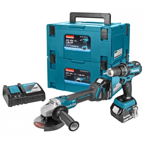Įrankių rinkinys Makita DLX2152TJ1 (DDF480+DGA504); 18 V; 2x5,0 Ah akum.
