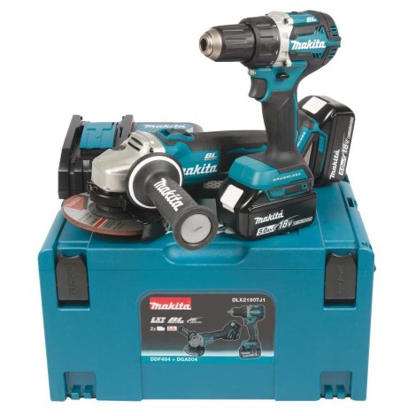 Įrankių rinkinys Makita DLX2190TJ (DDF484Z+DGA504Z); 18 V; 2x5,0 Ah akum.
