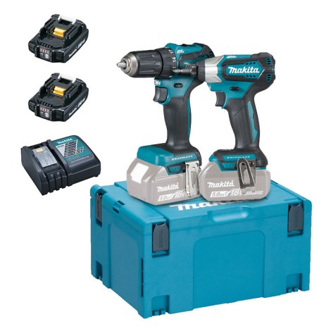 Įrankių rinkinys Makita DLX2220AJ (DDF483+DTD155); 18 V; 2x2,0 Ah akum.