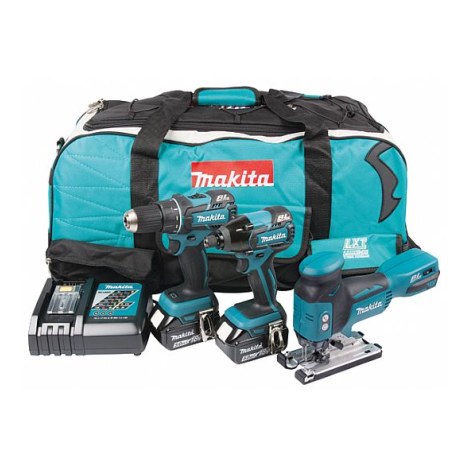 Įrankių rinkinys Makita DLX3034T (DDF480+DTD129+DJV181); 18 V; 2x5,0 Ah akum.