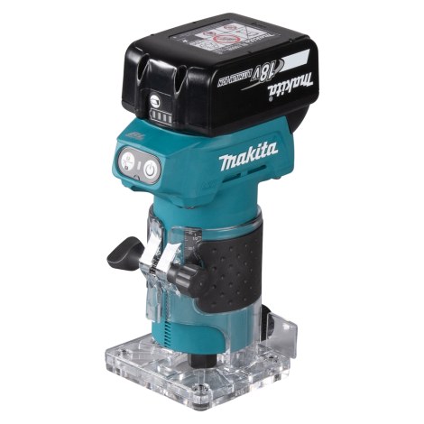 Akumuliatorinė kantų freza Makita DRT52Z; 18 V (be akumuliatoriaus ir pakrovėjo)