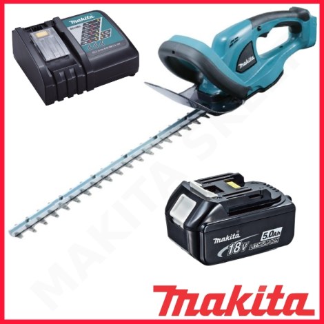 Gyvatvorių žirklės Makita DUH483RT; 18 V; 1x5,0 Ah akumuliatorinės; 48 cm ilgio