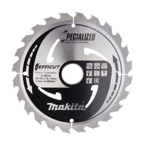 Pjovimo diskas medienai Makita EFFICUT; 185x1,45x30,0 mm; Z24; 23°