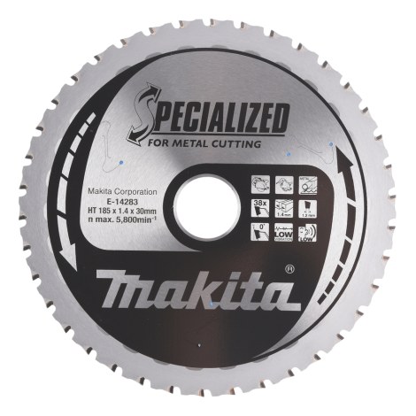 Pjovimo diskas metalui Makita E-14283; 185x30 mm; Z38; 0°