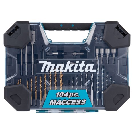 Grąžtų ir sukimo antgalių komplektas Makita E-22604; 104 vnt.