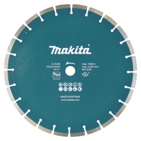 Deimantinis pjovimo diskas Makita E-23226; 355x25,4 mm
