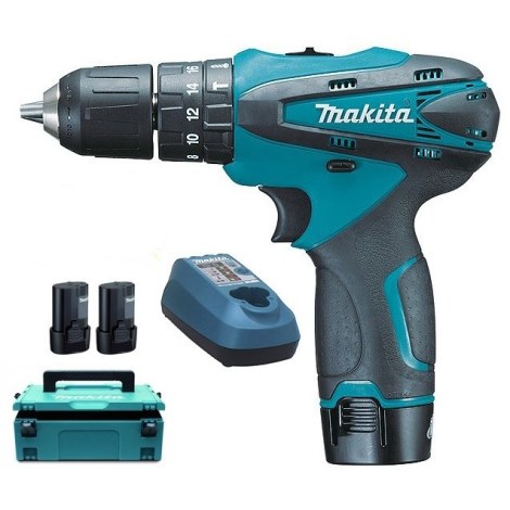 Smūginis suktuvas-gręžtuvas Makita HP330DWJ; 10,8 V; 2x1,3 Ah akum.