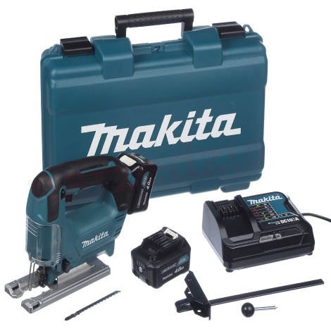 Akumuliatorinis siaurapjūklis Makita JV101DSME; 12 V; 2x4,0 Ah akum.
