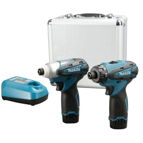 Įrankių komplektas Makita LCT203 (TD090+DF030DWE); 10,8 V; 2x1,3 Ah akum.