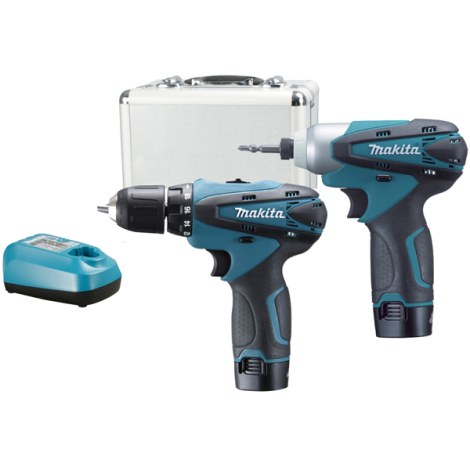 Įrankių komplektas Makita LCT204 (DF330+TD090); 10,8 V; 2x1,3 Ah akum.