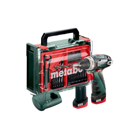 Akumuliatorinis suktuvas-gręžtuvas Metabo PowerMaxx BS Basic; 12 V; 2x2 Ah akum.; + priedai