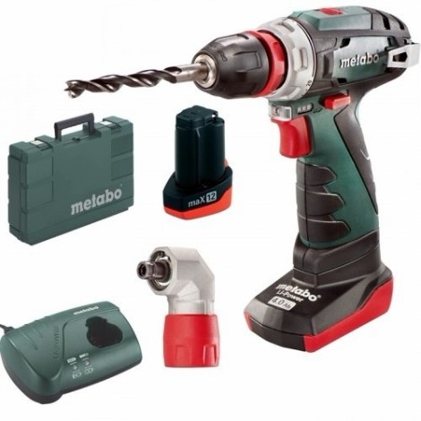 Suktuvas-gręžtuvas Metabo PowerMaxx BS Quick Pro; 12 V; 1x2,0 Ah; 1x4,0 Ah akum.