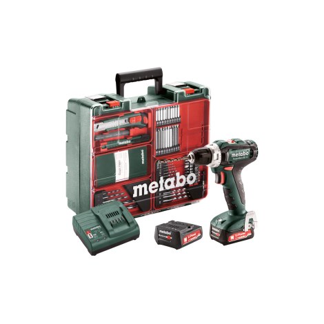 Suktuvas-gręžtuvas Metabo PowerMaxx BS 12 Set; 12 V; 2x2,0 Ah akum. + meistro rinkinys
