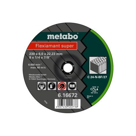 Šlifavimo diskas Metabo FLEXIAMANT SUPER C 24-N; 180x6 mm