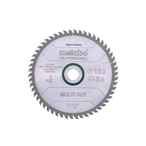 Universalus pjovimo diskas Metabo Multi-Cut; 160x2,2x20,0 mm; Z54; 8°  