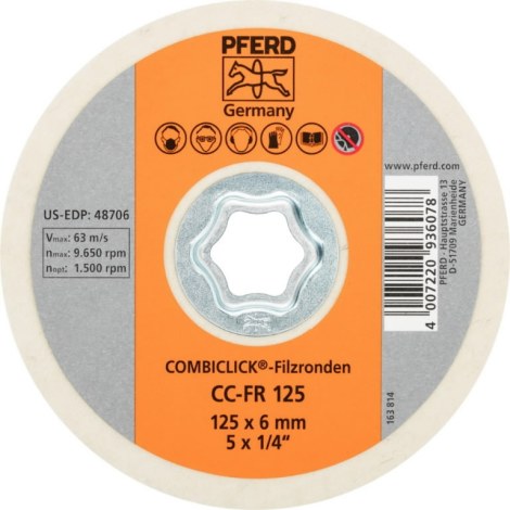 Veltinio poliravimo diskas PFERD Combiclick FR; 125 mm