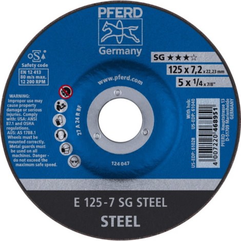 Šlifavimo diskas PFERD 468951; 125 mm