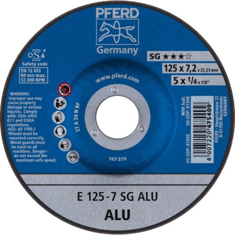 Šlifavimo diskas PFERD 475409; 125 mm