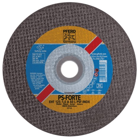 Abrazyvinis pjovimo diskas Pferd EHT125; 125x1,0x22,23 mm metalui