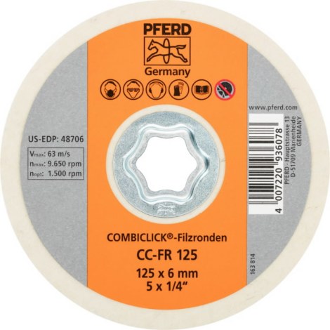 Veltinio poliravimo diskas PFERD 936078; 125 mm