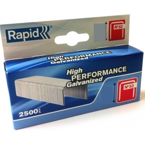 Kabės Rapid; 11,4x14 mm; 2500 vnt.; tipas 53