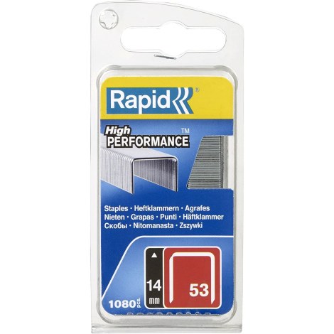 Kabės Rapid 40109506; 14 mm; 1080 vnt.; tipas 53; galvanizuotos