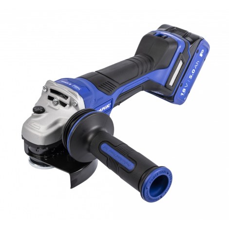 Kampinis šlifuoklis RawlPlug R-PAG18-PV-XL2; 18 V; 2x5,0 Ah akum.