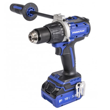 Suktuvas-gręžtuvas RawlPlug R-PDD18-P100-XL2; 18 V; 2x5,0 Ah akum.