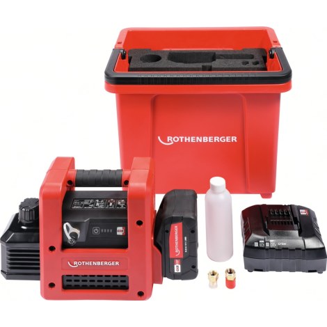 Akumuliatorinis vakuuminis siurblys Rothenberger ROAIRVAC R32 2.0 CL Set; 18 V; 1x8,0 Ah akum.
