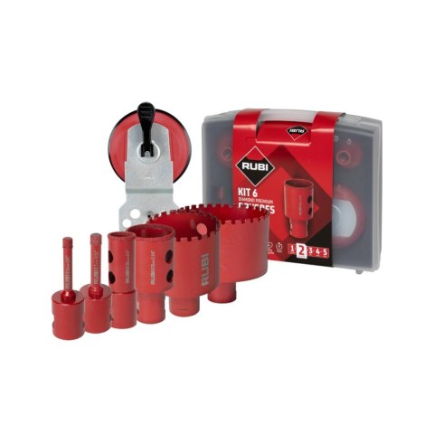 Gręžimo karūnų rinkinys Rubi PREMIUM DRYGRES 51929; 6 vnt.