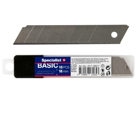 Laužoma geležtė Specialist Basic; 18 mm; 10 vnt.