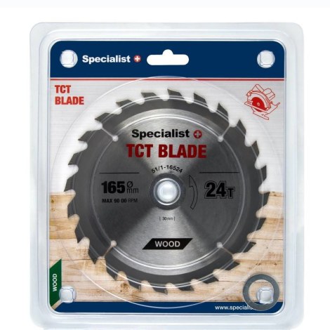 Pjovimo diskas medienai Specialist Wood; 165x1,4x30/20/16 mm; Z24
