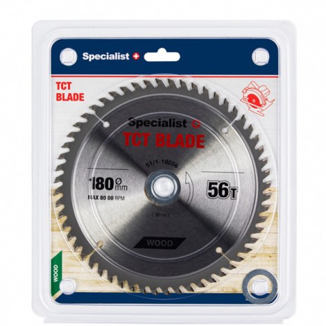 Pjovimo diskas medienai Specialist Wood; 180x1,4x30/20/16 mm; Z56 