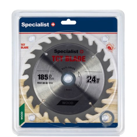 Pjovimo diskas medienai Specialist Wood; 185x1,4x30/20/16 mm; Z24 