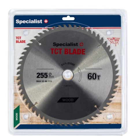 Pjovimo diskas medienai Specialist Wood; 255x1,8x30/25,4 mm; Z60 