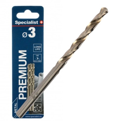 Grąžtas metalui Specialist Premium; 3x61 mm; 3  vnt.