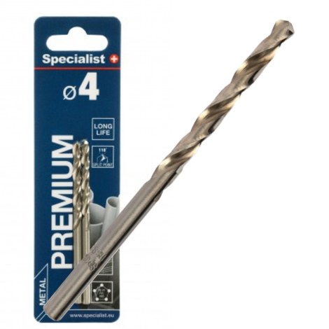 Grąžtas metalui Specialist Premium; 4x75 mm; 2 vnt.