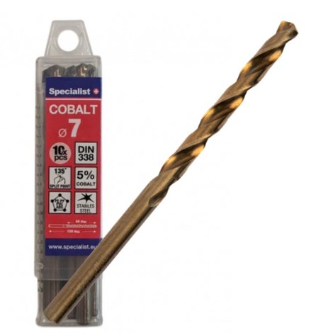 Grąžtas metalui Specialist Cobalt; 7x109 mm; 10 vnt.