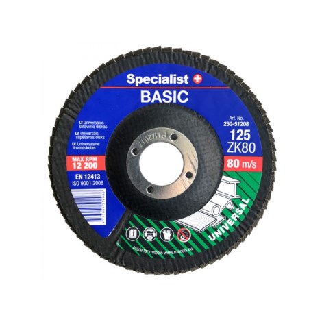 Vėduoklinis šlifavimo diskas Specialist 250-51212; 125 mm; ZK120