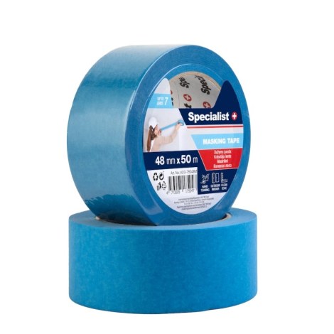 Dažymo juosta (maskavimo) Specialist TMB-014/S3; 48 mm x 50 m; mėlyna