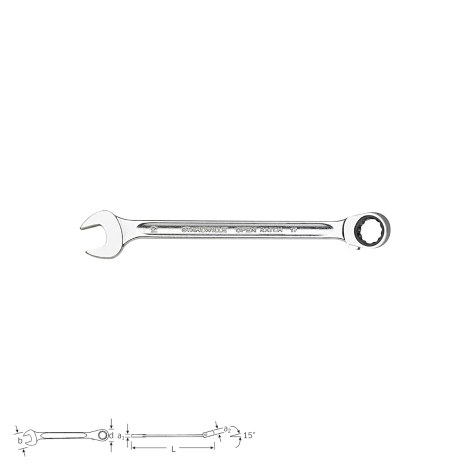 Kombinuotas raktas su terkšle Stahlwille 41171010; 10 mm
