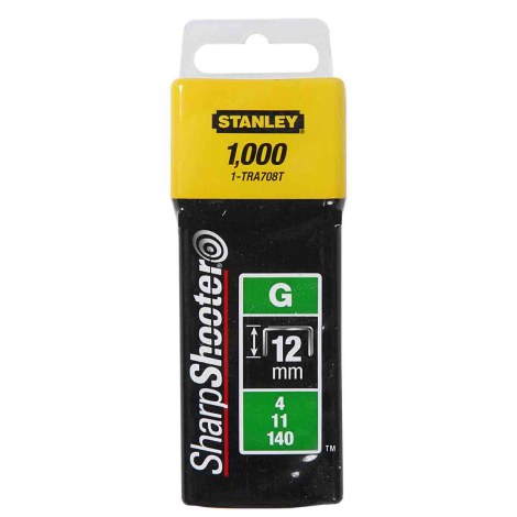 Kabės Stanley; 12 mm; 1000 vnt.; tipas G; galvanizuotos